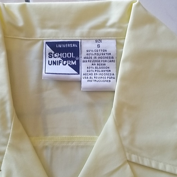 Yellow short sleeve Button school uniform shirt - Picture 2 of 3
